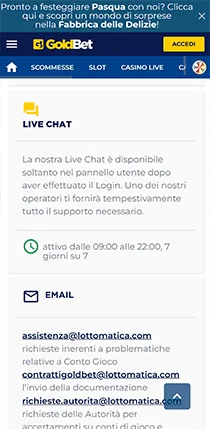 goldbet casino assistenza clienti